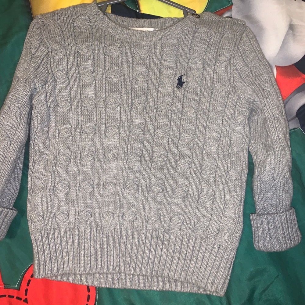 Toddler cable knit polo sweater